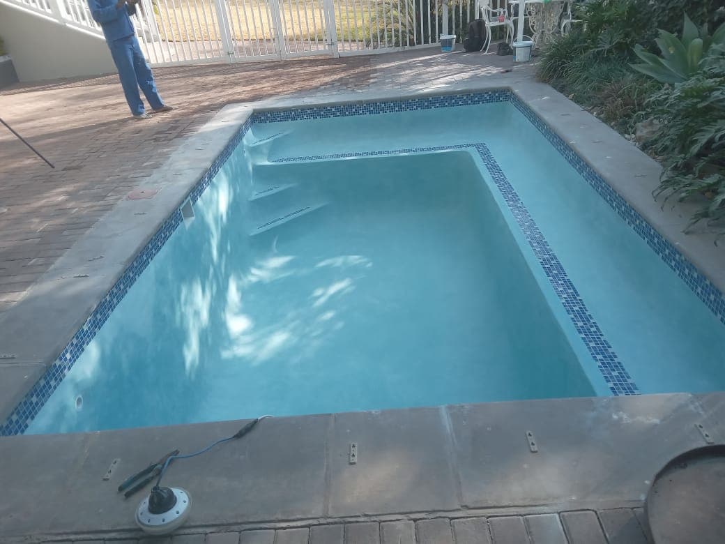 Completed pool renovation with fresh tiling by PVP Group